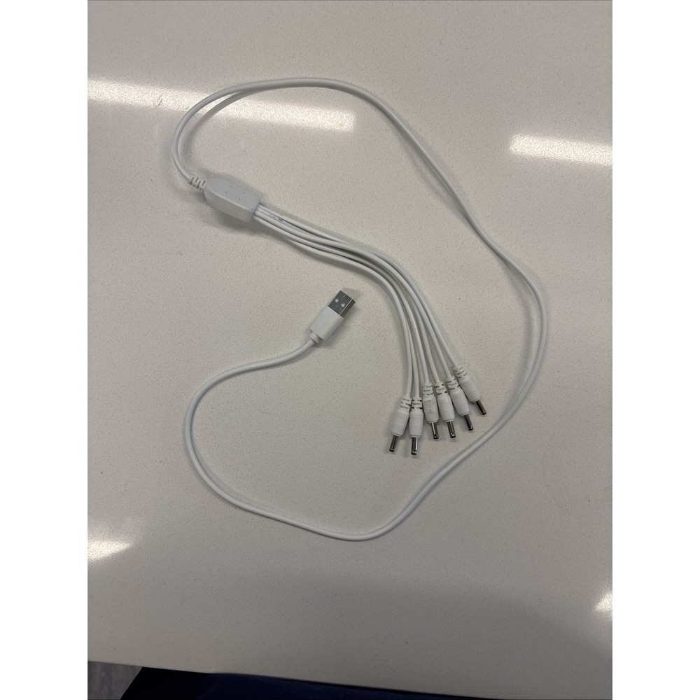 USB to DC Power Splitter Cable X6 5.5mm X 2.1mm Barrel Plugs - Picture 6 of 8
